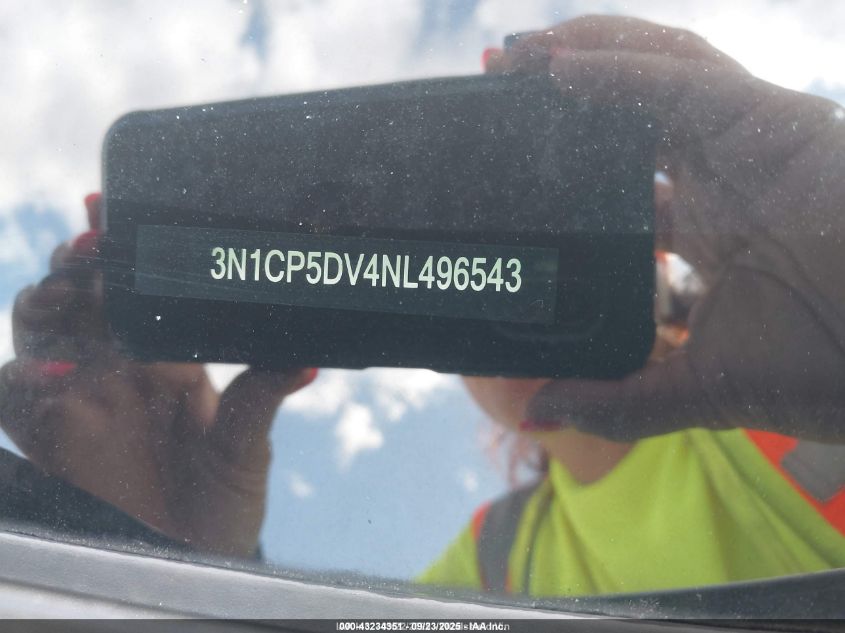 2022 Nissan Kicks Sr Xtronic Cvt VIN: 3N1CP5DV4NL496543 Lot: 43234351