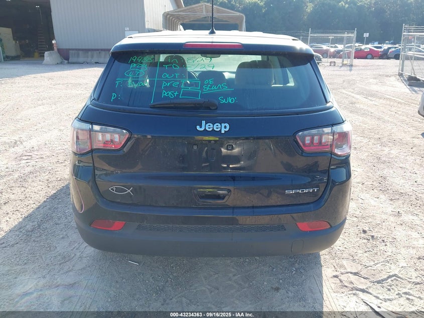 2018 Jeep Compass Sport Fwd VIN: 3C4NJCAB2JT124523 Lot: 43234363