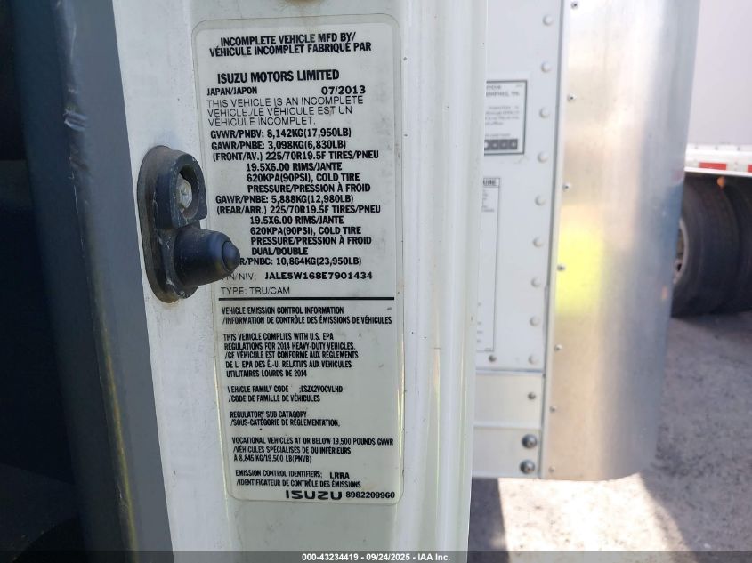 2014 Isuzu Dsl Reg At VIN: JALE5W168E7901434 Lot: 43234419