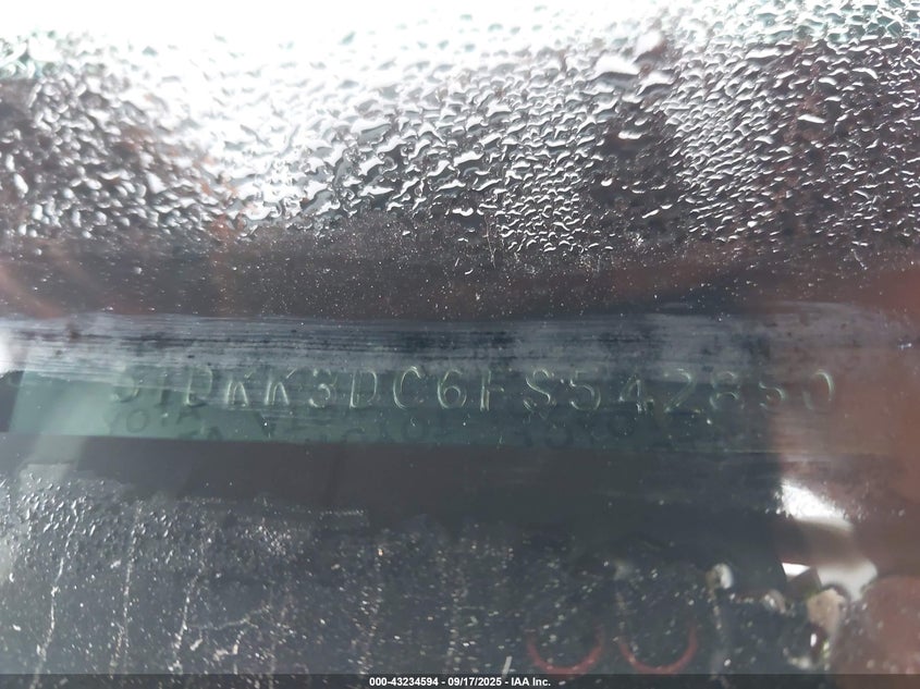 2015 Toyota Sienna Le 8 Passenger VIN: 5TDKK3DC6FS542850 Lot: 43234594