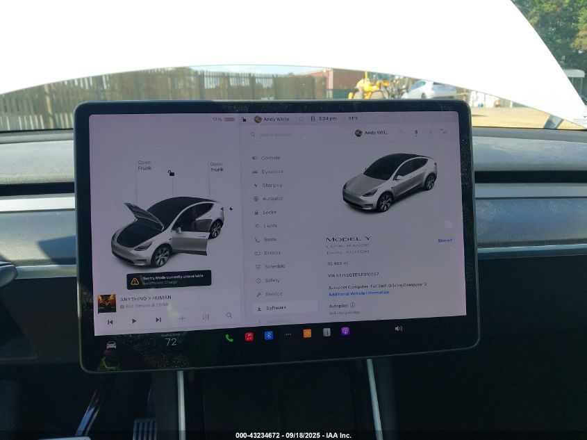 2020 Tesla Model Y Long Range Dual Motor All-Wheel Drive VIN: 5YJYGDEE1LF010097 Lot: 43234672