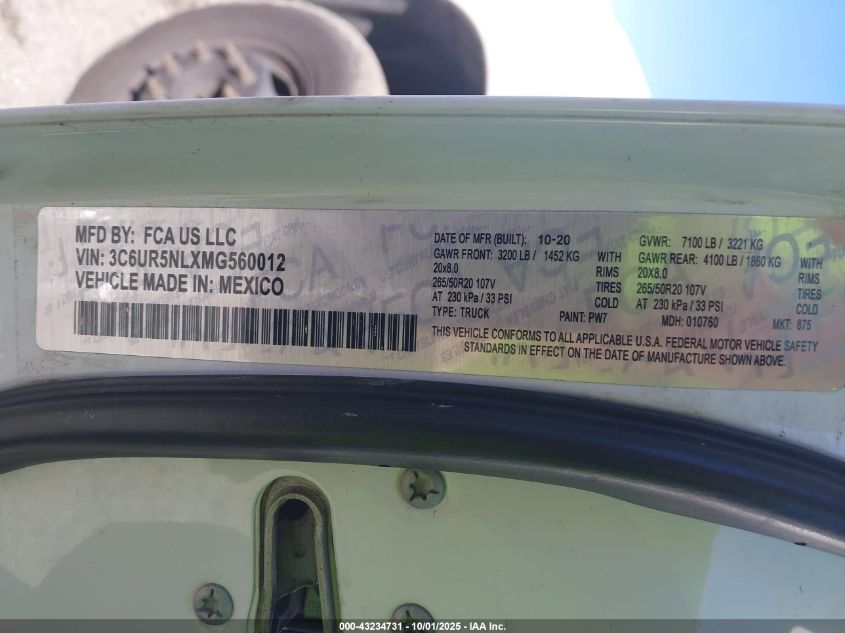 2020 Ram 3500 Tradesman VIN: 3C63RRGL4LG254406 Lot: 43234731