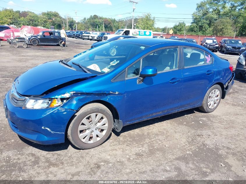 2012 Honda Civic Lx VIN: 19XFB2F56CE322642 Lot: 43234782