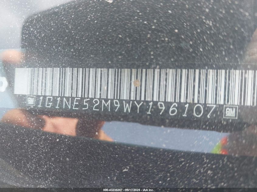 1998 Chevrolet Malibu Ls VIN: 1G1NE52M9WY196107 Lot: 43235207