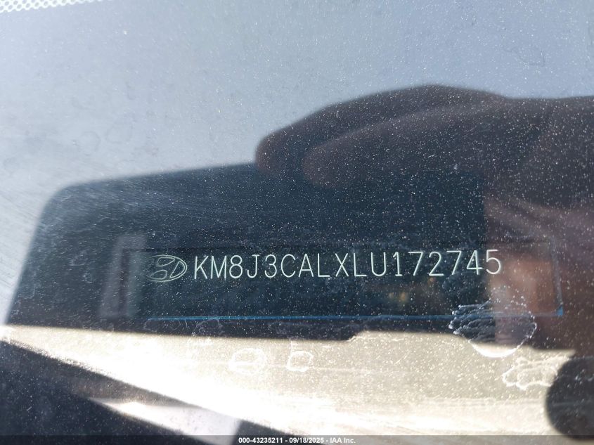 2020 Hyundai Tucson Sel VIN: KM8J3CALXLU172745 Lot: 43235211
