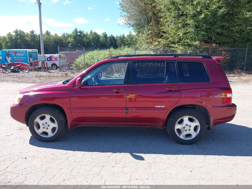 2007 Toyota Highlander Limited V6 VIN: JTEEP21A770201291 Lot: 43235363