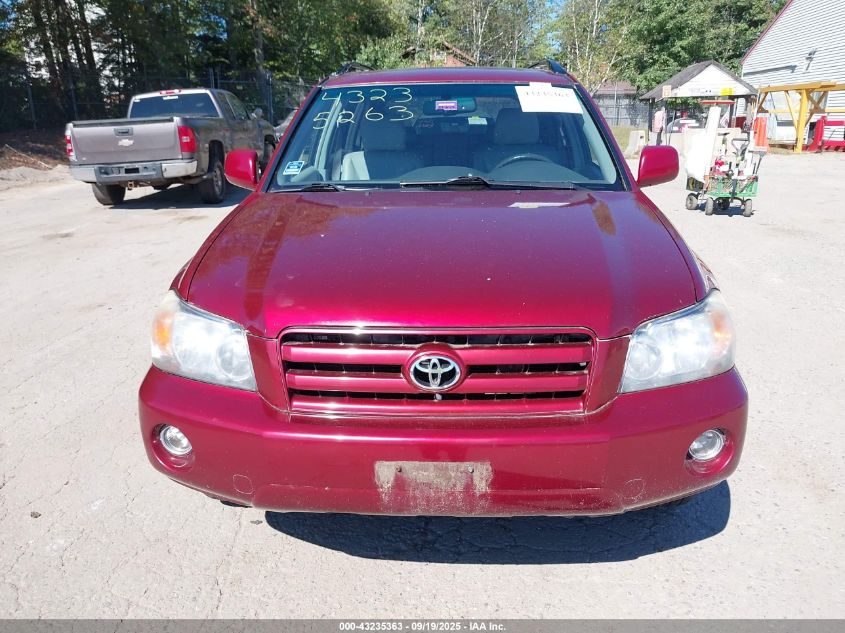 2007 Toyota Highlander Limited V6 VIN: JTEEP21A770201291 Lot: 43235363