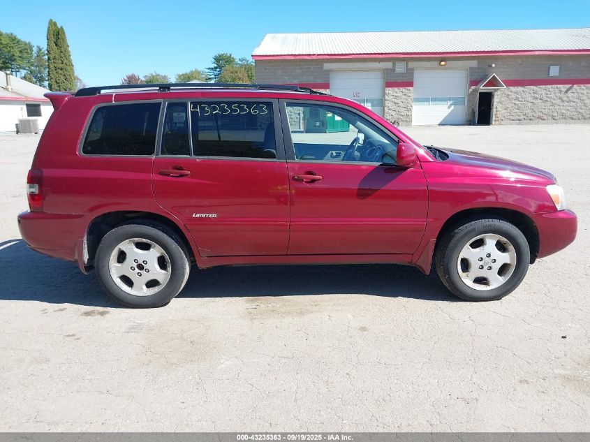 2007 Toyota Highlander Limited V6 VIN: JTEEP21A770201291 Lot: 43235363