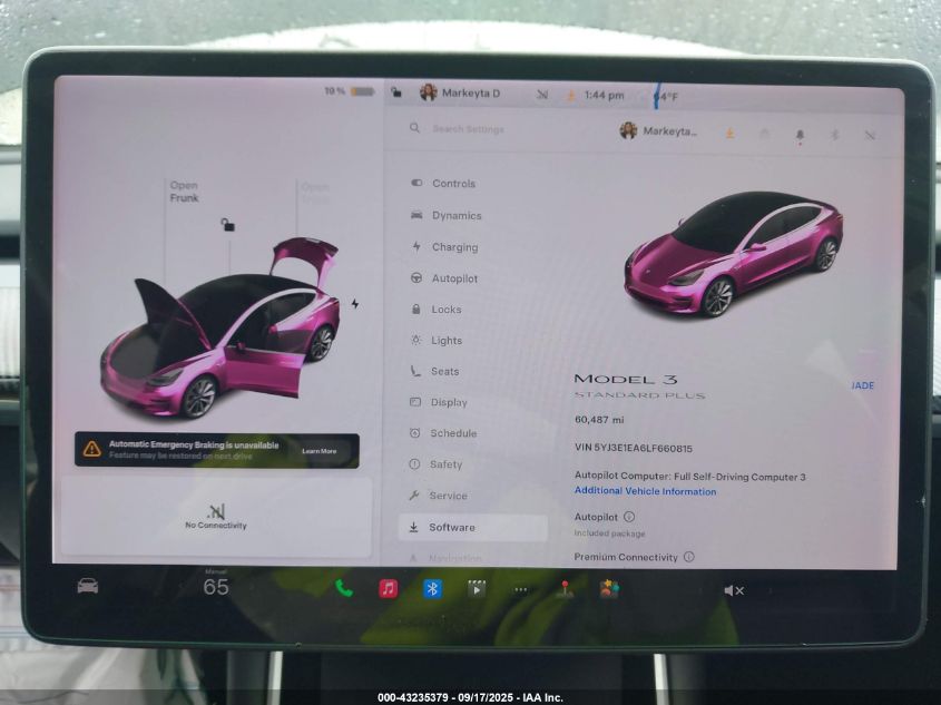 2020 Tesla Model 3 Standard Range Plus Rear-Wheel Drive/Standard Range Rear-Wheel Drive VIN: 5YJ3E1EA6LF660815 Lot: 43235379