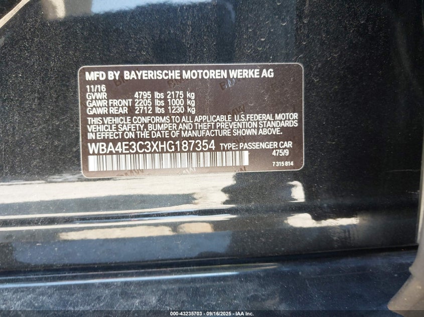 2017 BMW 440I GRAN COUPE - WBA4E3C3XHG187354