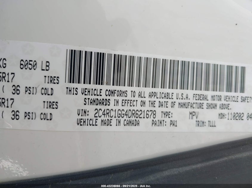 2013 CHRYSLER TOWN & COUNTRY LIMITED - 2C4RC1GG4DR621678