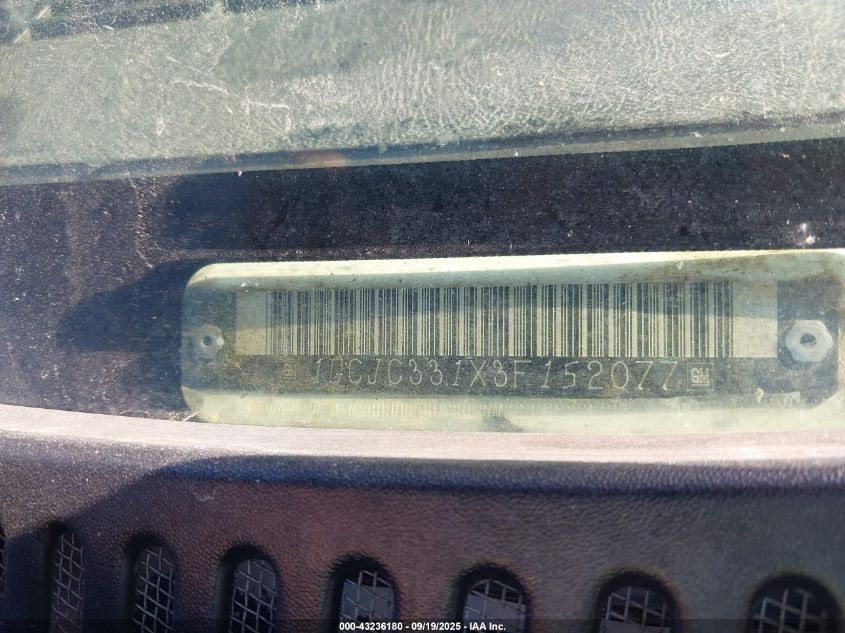 2003 Chevrolet Silverado 3500 VIN: 1GCJC331X3F152077 Lot: 43236180