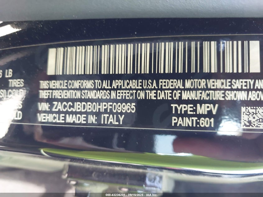 2017 JEEP RENEGADE LIMITED 4X4 - ZACCJBDB0HPF09965