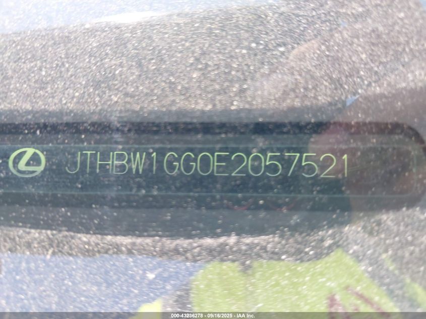 2014 Lexus Es 300H VIN: JTHBW1GG0E2057521 Lot: 43236278