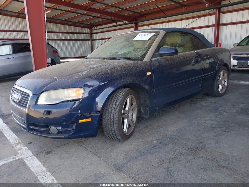 2008 Audi A4 2.0T blue cabrio gasoline WAUAF48HX8K013419 photo #3