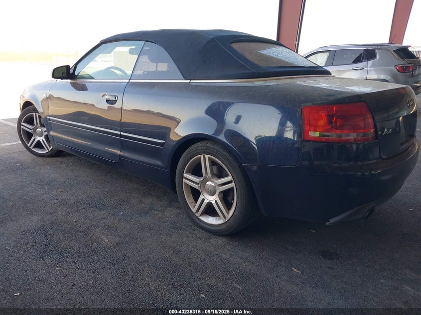 2008 Audi A4 2.0T blue cabrio gasoline WAUAF48HX8K013419 photo #4