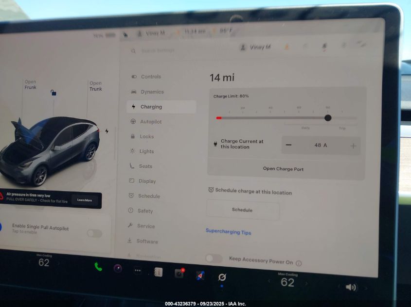 2023 Tesla Model Y Awd/Long Range Dual Motor All-Wheel Drive VIN: 7SAYGDEE4PA144270 Lot: 43236379