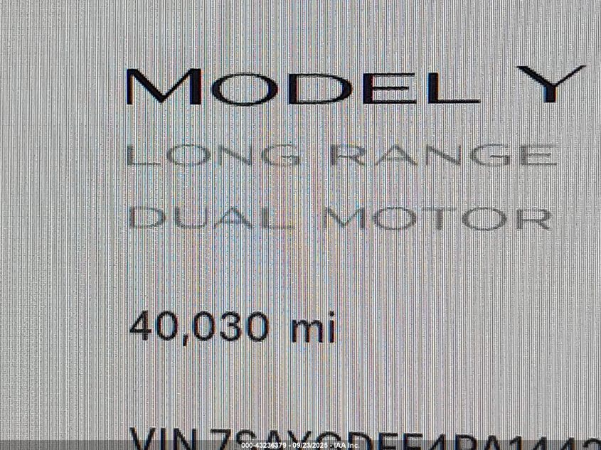 2023 Tesla Model Y Awd/Long Range Dual Motor All-Wheel Drive VIN: 7SAYGDEE4PA144270 Lot: 43236379