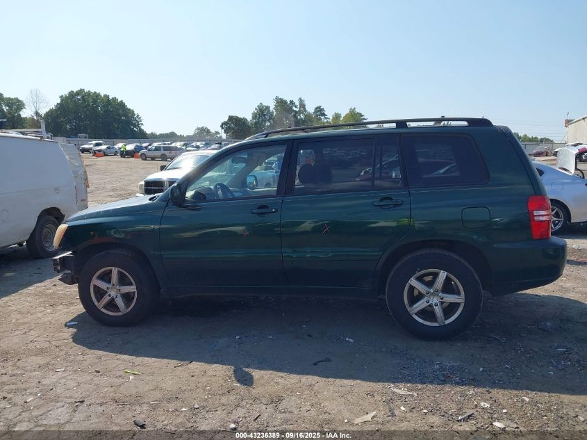 2001 Toyota Highlander V6 VIN: JTEGF21A210005973 Lot: 43236389