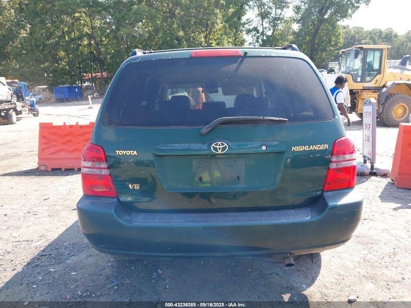 2001 Toyota Highlander V6 VIN: JTEGF21A210005973 Lot: 43236389