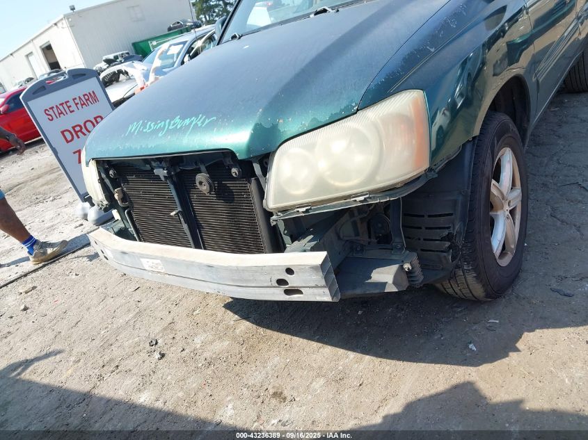 2001 Toyota Highlander V6 VIN: JTEGF21A210005973 Lot: 43236389