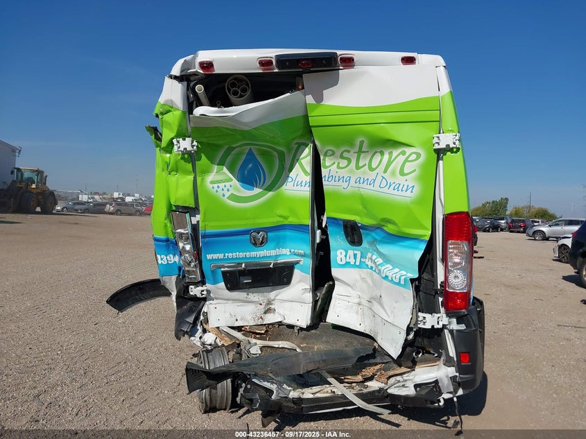 2024 Ram Promaster 2500 Tradesman High Roof 159 Wb W/Pass Seat VIN: 3C6LRVDG3RE101374 Lot: 43236457