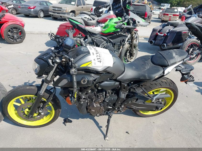 2018 Yamaha Mt07 VIN: JYARM27E1JA001626 Lot: 43236497