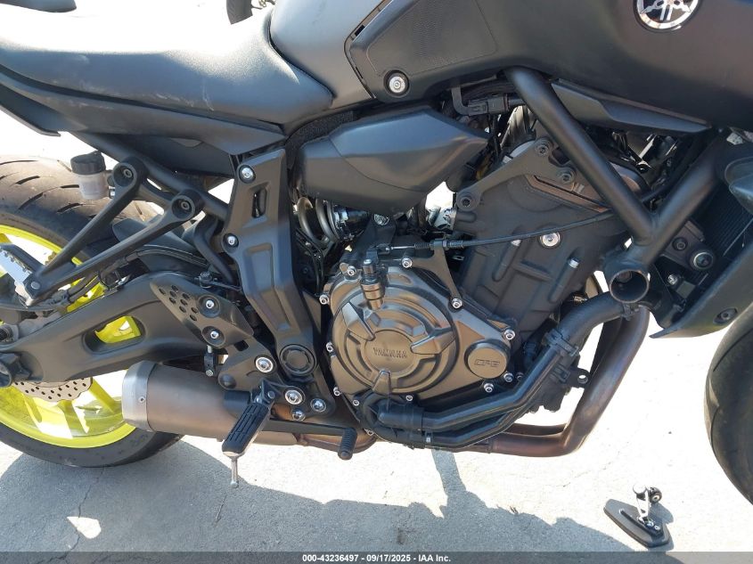 2018 Yamaha Mt07 VIN: JYARM27E1JA001626 Lot: 43236497