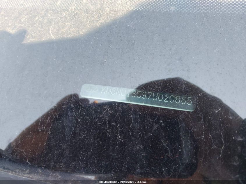 2007 Hyundai Veracruz Gls/Limited/Se VIN: KM8NU13C97U020865 Lot: 43236683