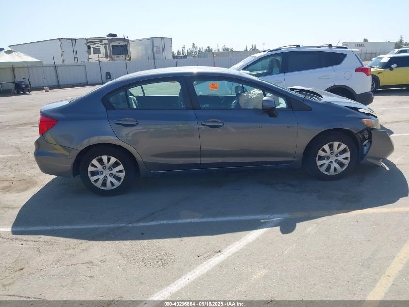 2012 Honda Civic Lx VIN: 19XFB2F51CE372137 Lot: 43236864