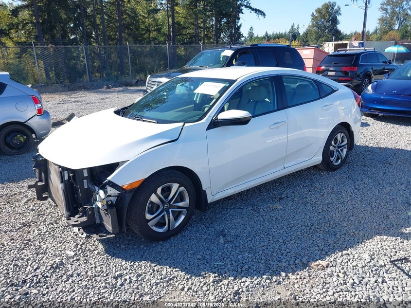 2016 Honda Civic Lx white sedan gasoline 19XFC2F55GE048840 photo #3