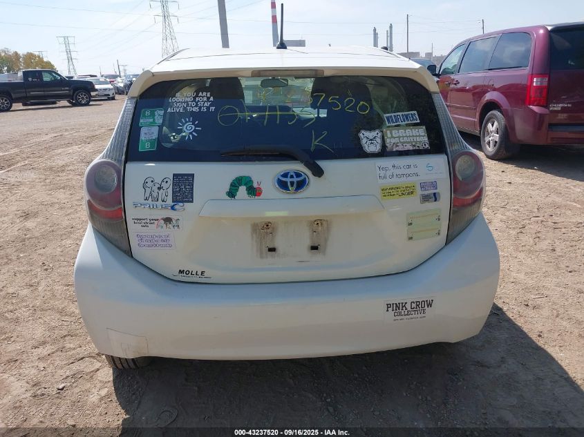 2012 Toyota Prius C Two VIN: JTDKDTB31C1017135 Lot: 43237520