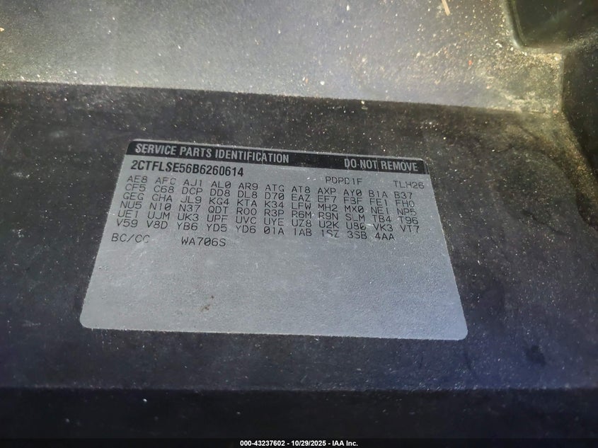 2011 GMC Terrain Sle-2 VIN: 2CTFLSE56B6260614 Lot: 43237602