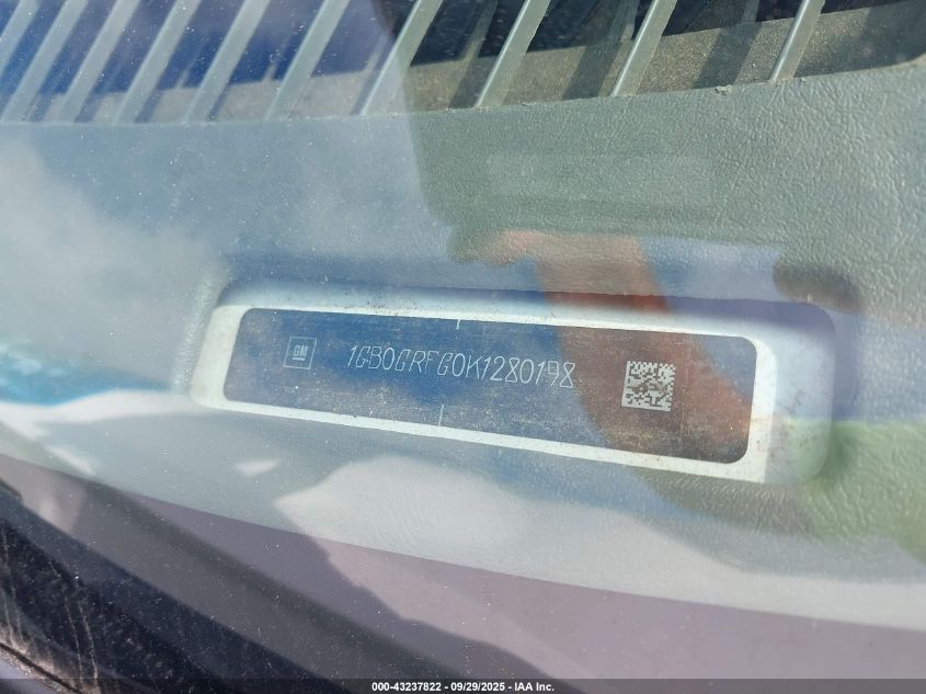 2019 Chevrolet Express Cutaway Work Van VIN: 1GB0GRFG0K1280198 Lot: 43237822