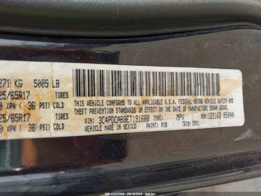 2014 Dodge Journey American Value Pkg VIN: 3C4PDCAB9ET191688 Lot: 43237865