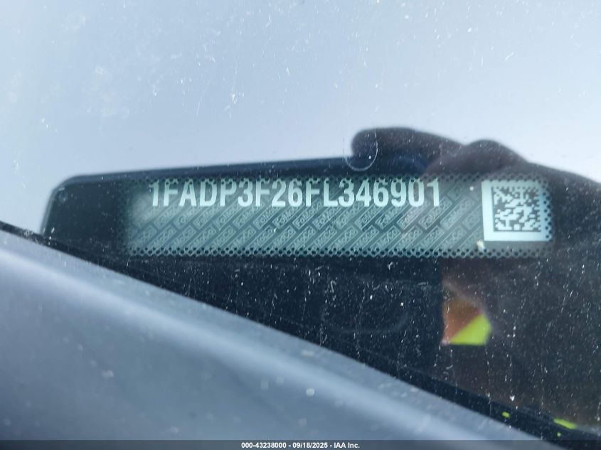 2015 Ford Focus Se VIN: 1FADP3F26FL346901 Lot: 43238000