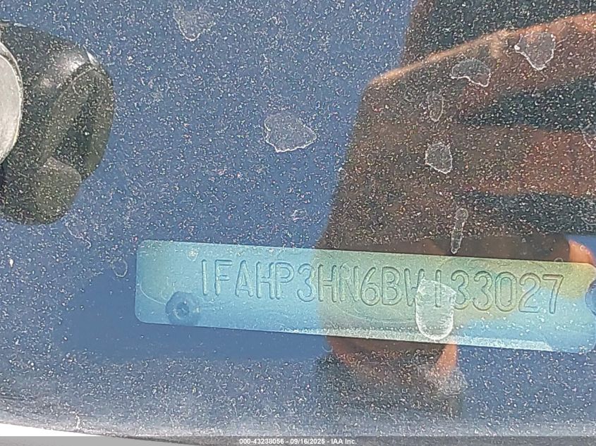 2011 Ford Focus Sel VIN: 1FAHP3HN6BW133027 Lot: 43238056