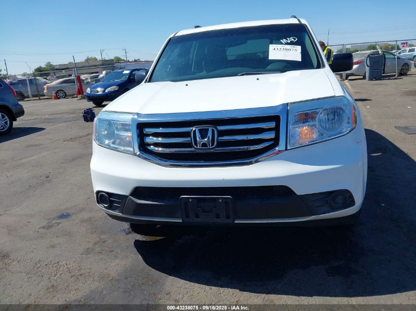 2012 Honda Pilot Lx VIN: 5FNYF3H27CB029672 Lot: 43238075