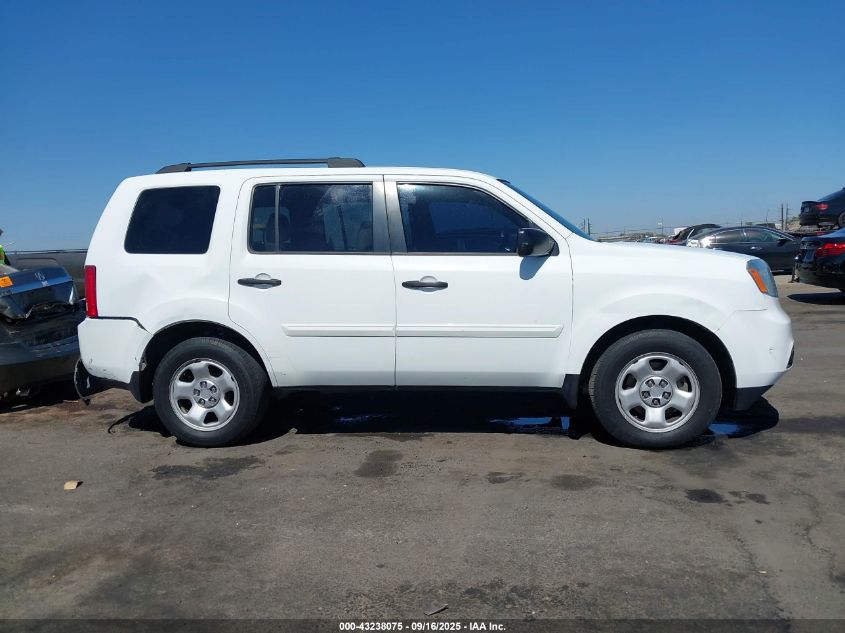 2012 Honda Pilot Lx VIN: 5FNYF3H27CB029672 Lot: 43238075
