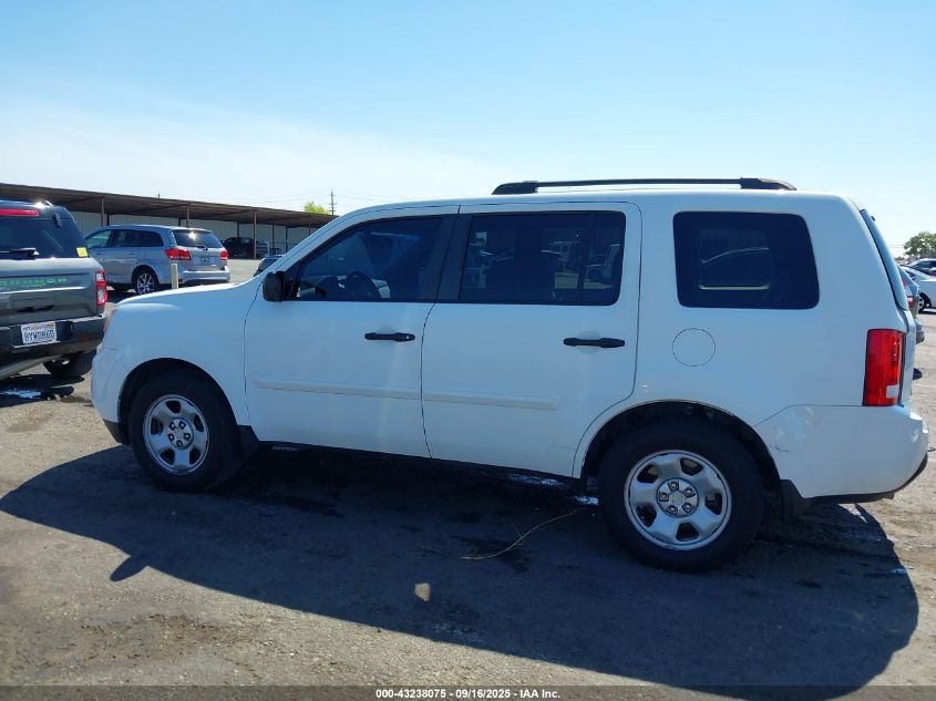 2012 Honda Pilot Lx VIN: 5FNYF3H27CB029672 Lot: 43238075