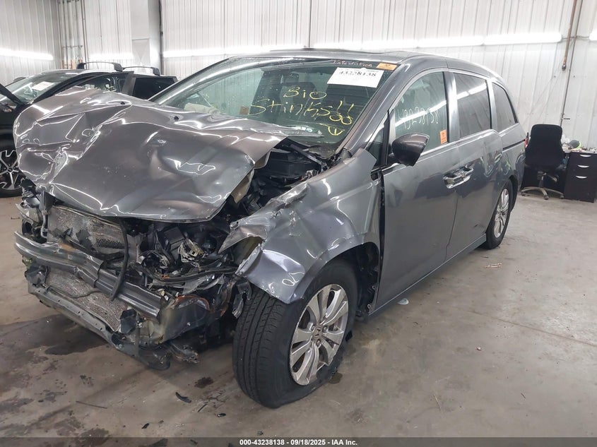 2014 Honda Odyssey Ex-L grey van gasoline 5FNRL5H64EB028395 photo #3