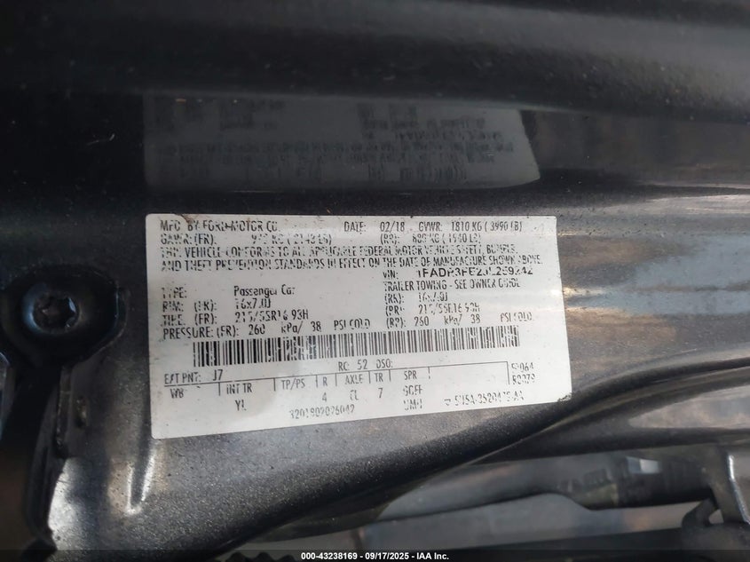 2018 FORD FOCUS SE - 1FADP3FE2JL259242