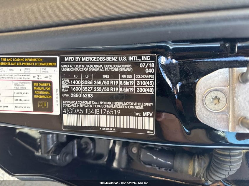 2018 MERCEDES-BENZ GLE 350 4MATIC 4JGDA5HB4JB176519