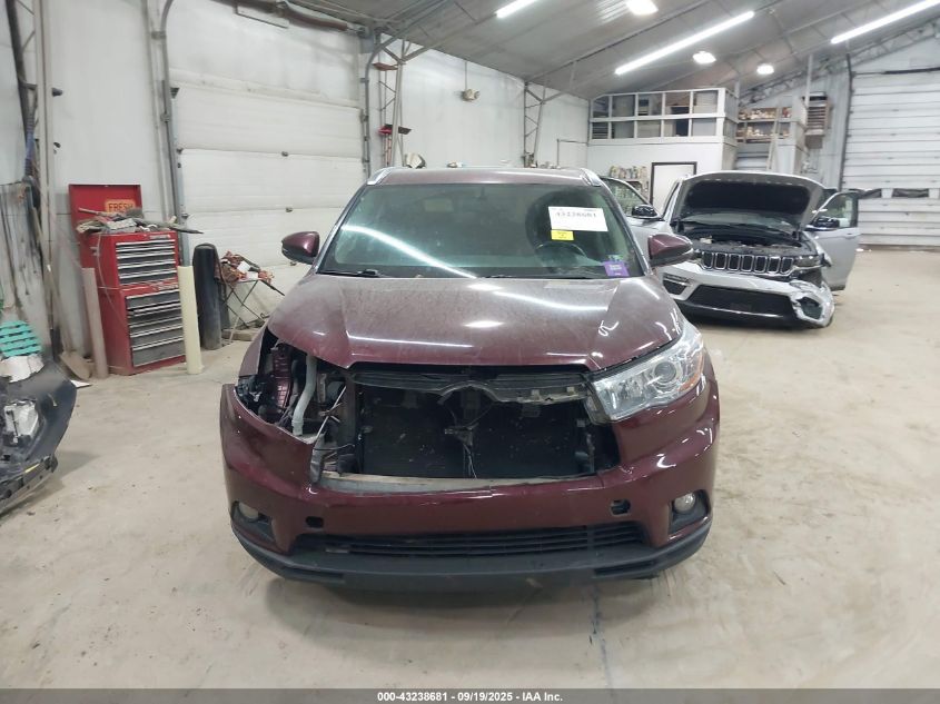 2015 Toyota Highlander Xle V6 VIN: 5TDJKRFH1FS141486 Lot: 43238681
