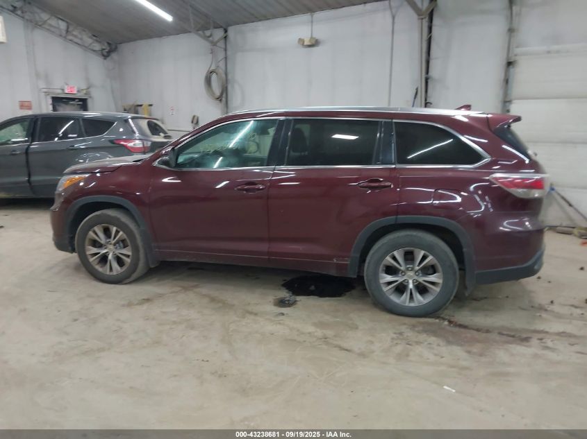 2015 Toyota Highlander Xle V6 VIN: 5TDJKRFH1FS141486 Lot: 43238681