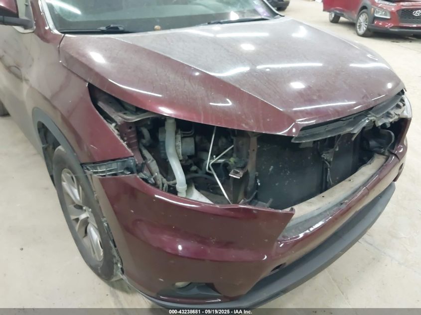 2015 Toyota Highlander Xle V6 VIN: 5TDJKRFH1FS141486 Lot: 43238681