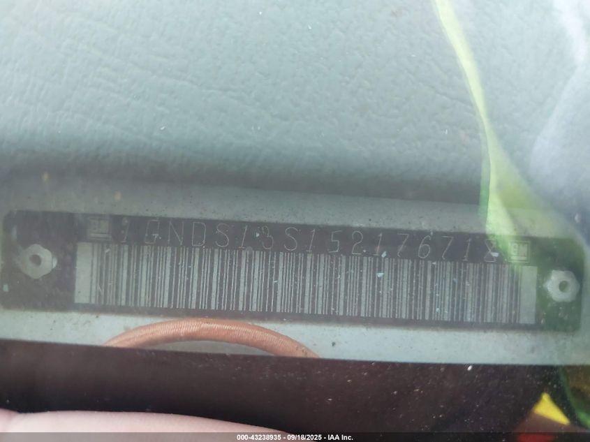 2005 Chevrolet Trailblazer Ls/Lt VIN: 1GNDS13S152176718 Lot: 43238935