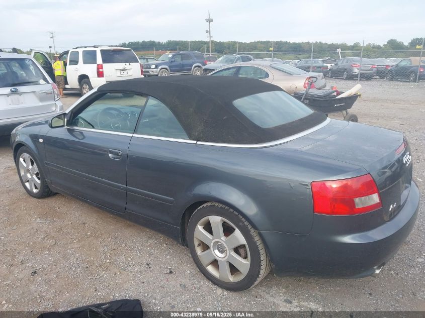 2004 Audi A4 3.0 VIN: WAUDT48HX4K013162 Lot: 43238979