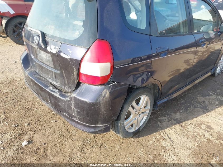 2008 Honda Fit Sport VIN: JHMGD38618S038350 Lot: 43239560