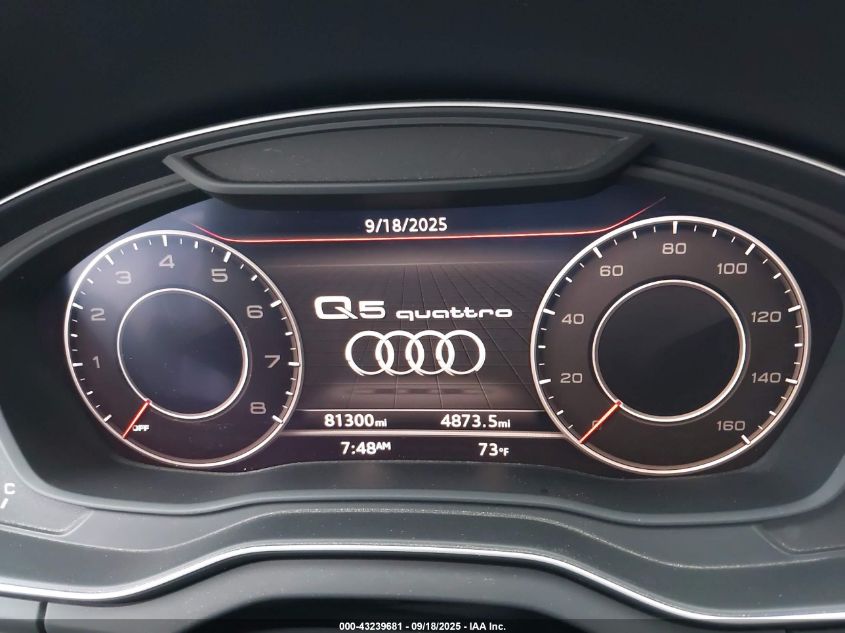 2018 Audi Q5 2.0T Premium/2.0T Tech Premium VIN: WA1CNBFY2J2021777 Lot: 43239681